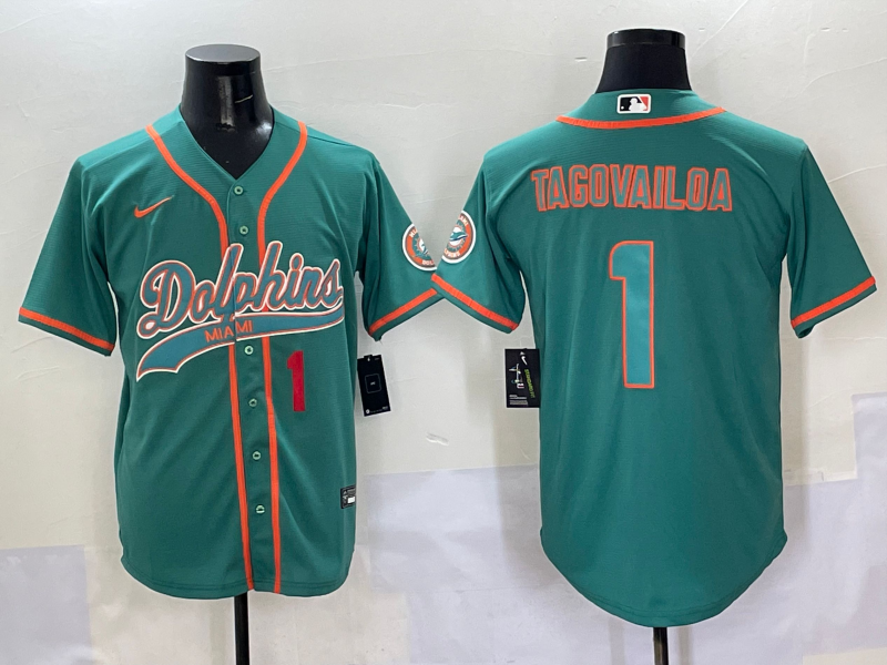 Men 2025 NFL Nike Miami Dolphins #1 Tagovailoa green jerseys style 2